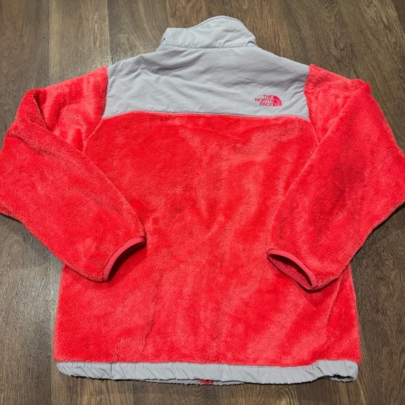 The North Face Osito Pink Gray Soft Fleece Jacket Coat Full Zip Girls XL 18 - Picture 4 of 9